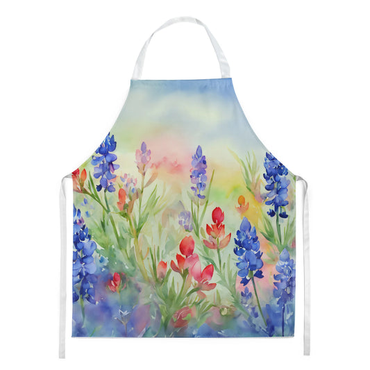 Texas Bluebonnets in Watercolor Apron