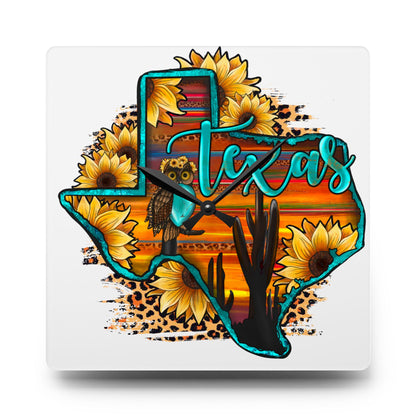 Texas Acrylic Wall Clock