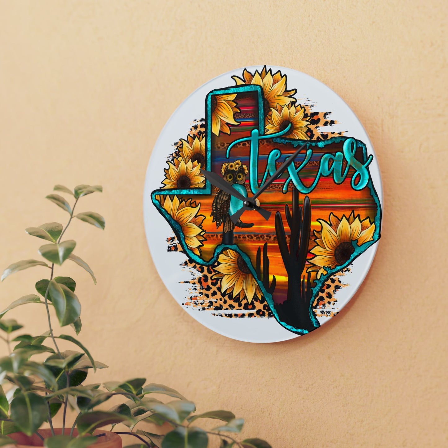 Texas Acrylic Wall Clock