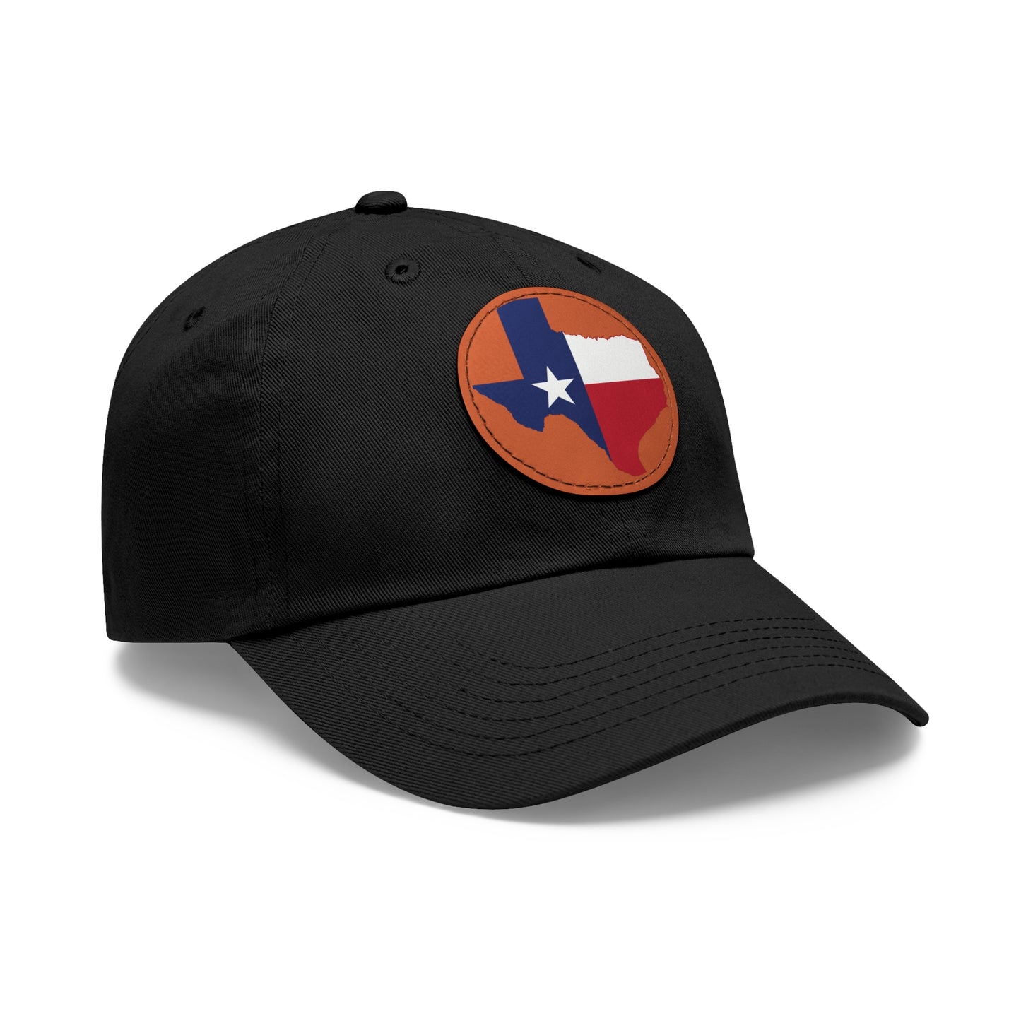 Dad Hat with Leather Patch (Round)