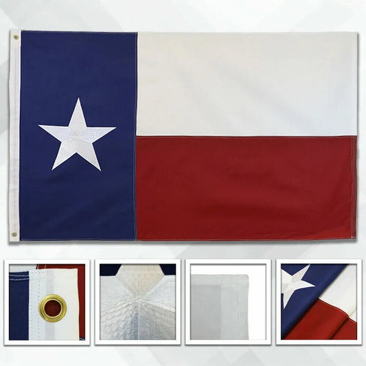 State of Texas Flag 3X5 Ft Embroidered Outdoor Heavy Duty Flags Durable Double