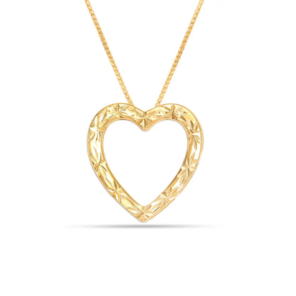 925 Sterling Silver 18K Gold-Plated Diamond-Cut Heart Reversible Necklace for Women and Teen Girls 25MM