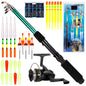 Fishing Rod and Reel Combo 127Pcs Fishing Tackle Set Telescopic Fishing Rod Pole with Reel Floats Hooks Accessories