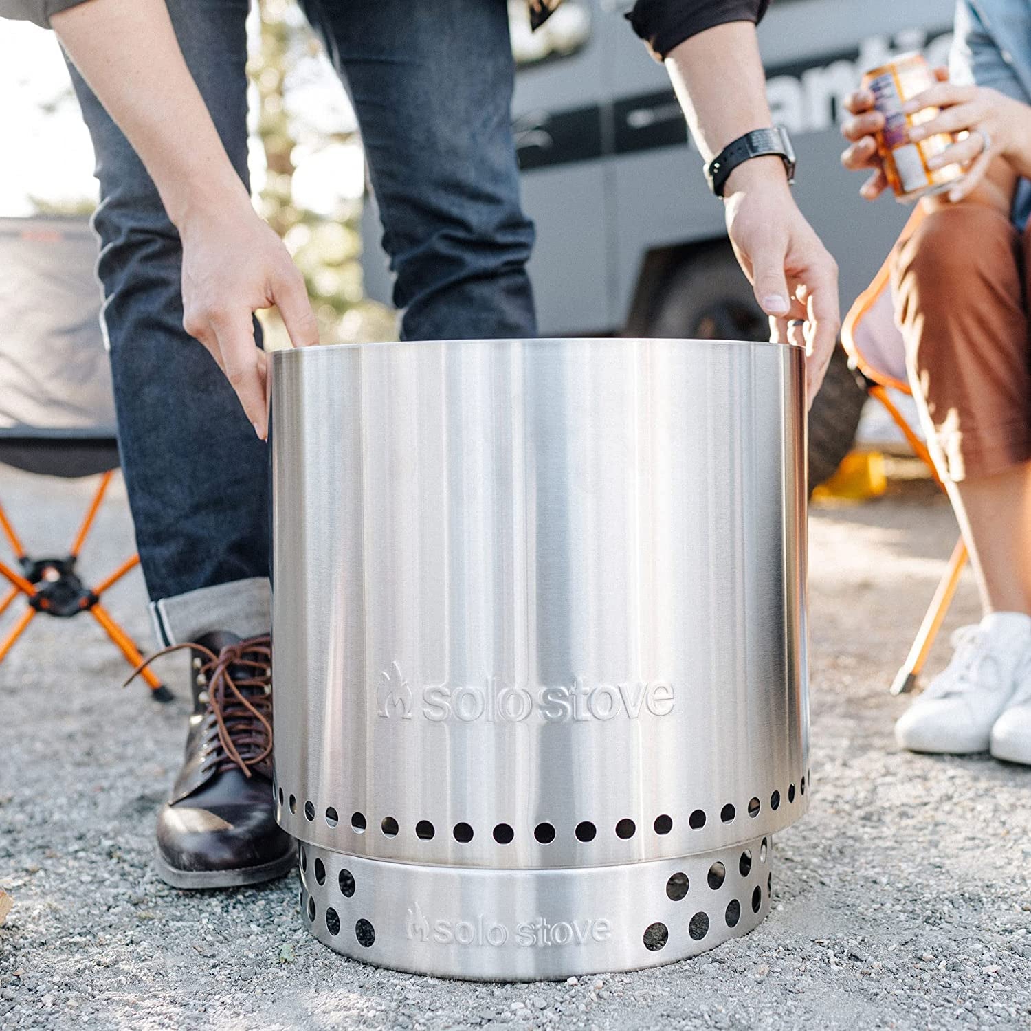 Yukon Stand - Durable 304 Stainless Steel, Heat-Resistant, Portable Elevated Fire Pit Accessory for Safe Use on Decks and Camping - Ideal for Smokeless Fire Pits and Outdoor Fireplaces