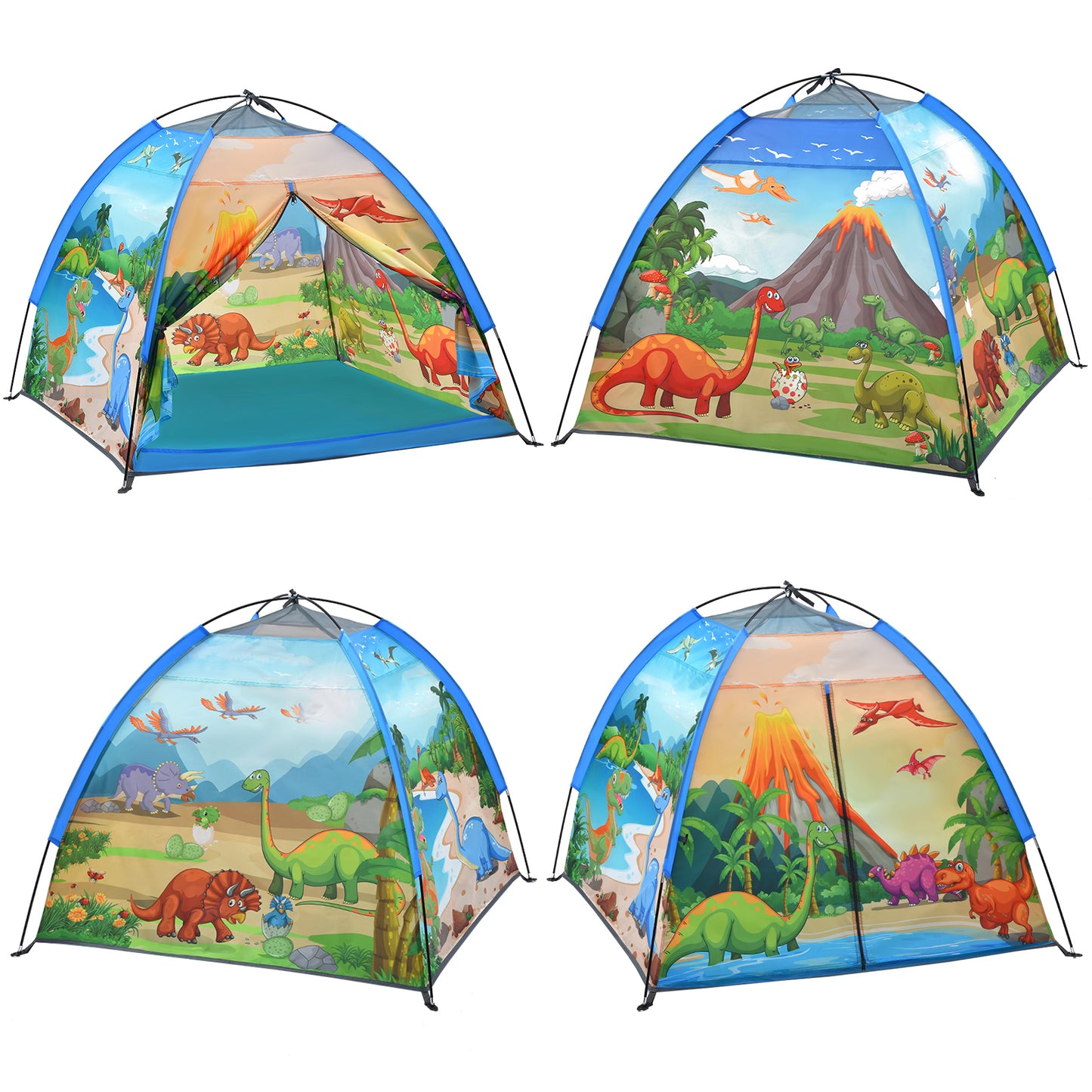 Kids Play Tents, the World of Dinosaurs Tents for Kids Indoor/Outdoor Fun, Dinosaurs Dome Playhouse for Boys and Girls,Durable and Breathable Premium Material, Perfect Kid’S Gift- 47" X 47" X 43"