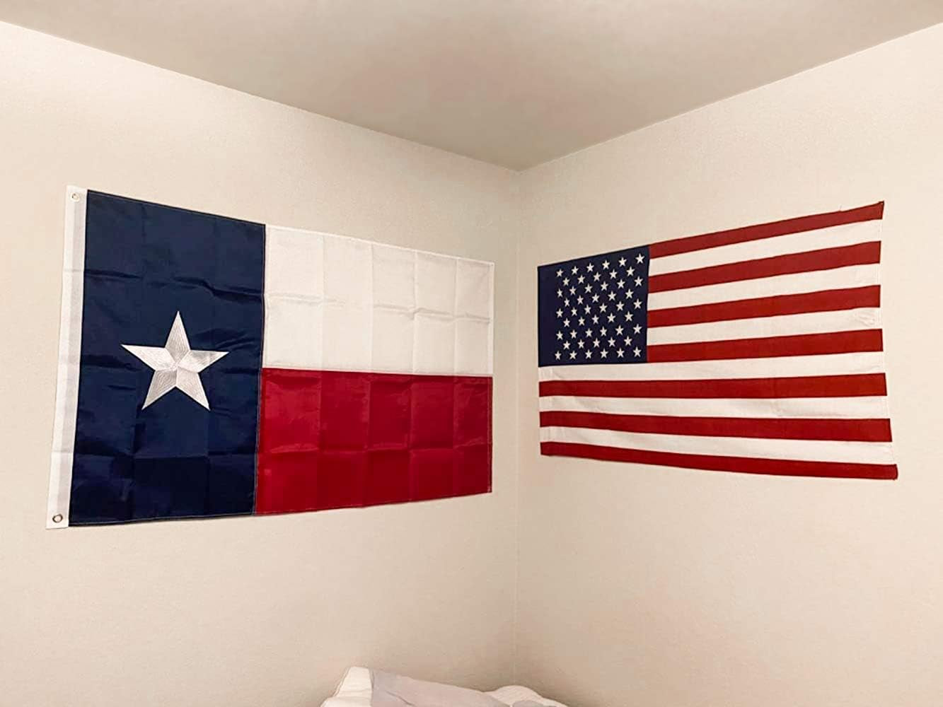 Texas Flag Outdoor - Heavy Duty Nylon Texas State Flags with Embroidered Stars, Sewn Stripes and Brass Grommets