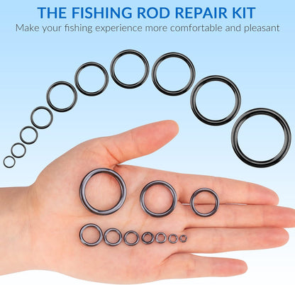 Rod Repair Kit Rod Tip Repair Kit Ceramics Tips Stainless Steel Carbon Spinning Rod Guides Fishing Rod Repair Kit 35Pcs / 75Pcs / 40Pcs