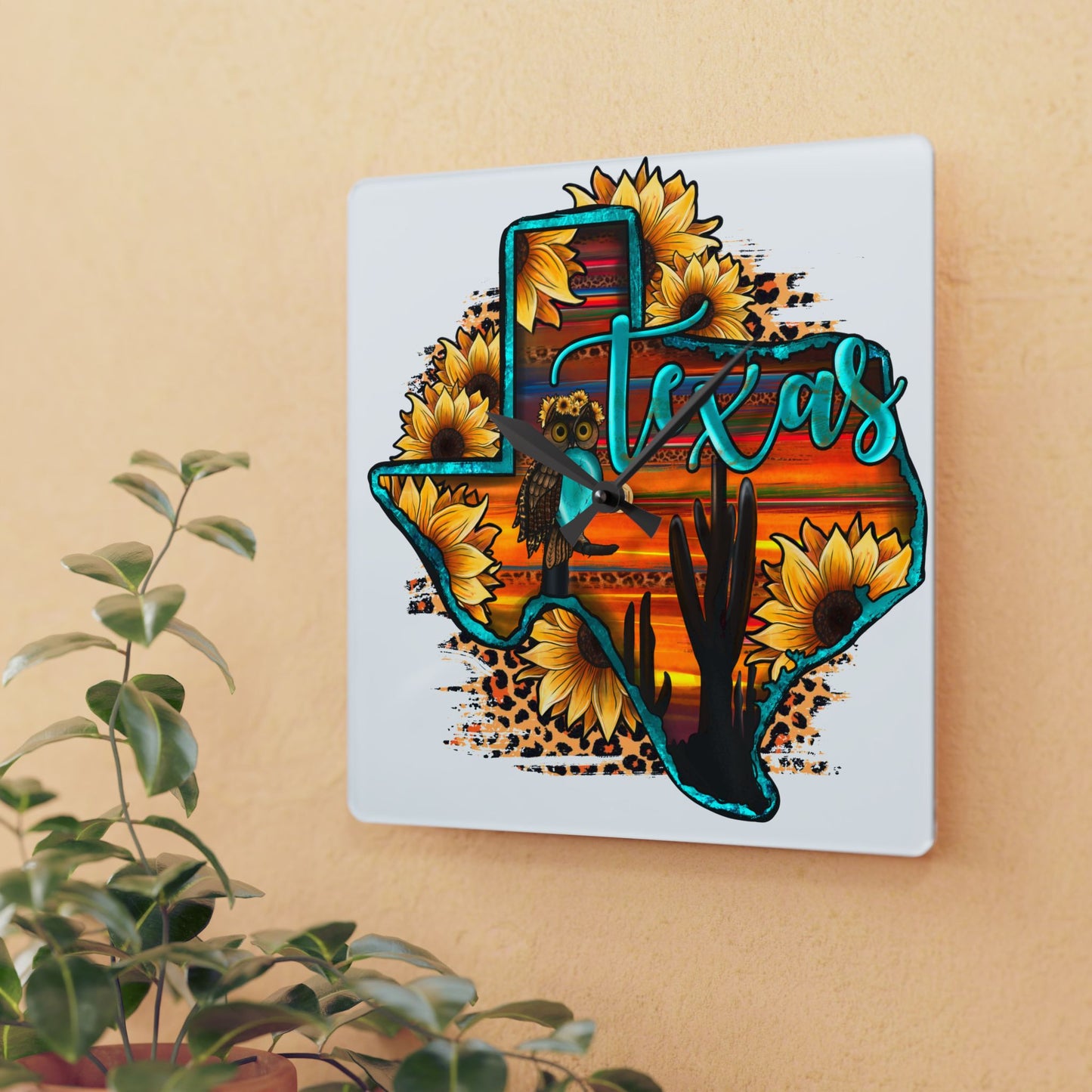 Texas Acrylic Wall Clock