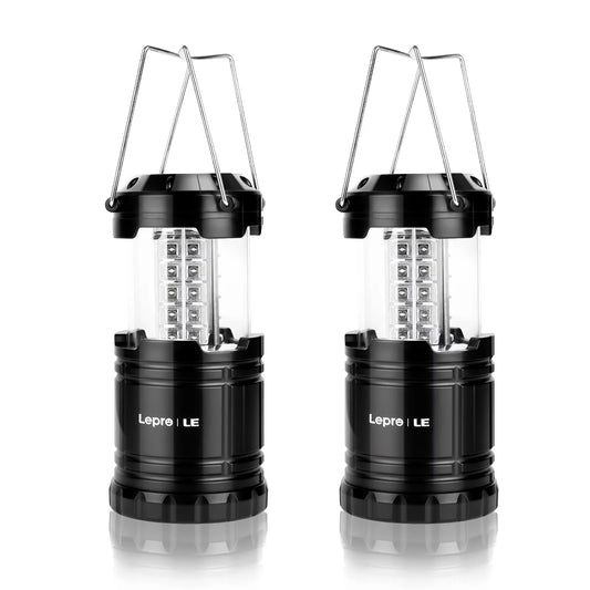 LED Collapsible Camping Lantern 4-Packs, Super Bright, Battery Powered Camping Light, IPX4 Water Resistant, Portable Emergency Lights for Power Outage, Hurricane, Storms