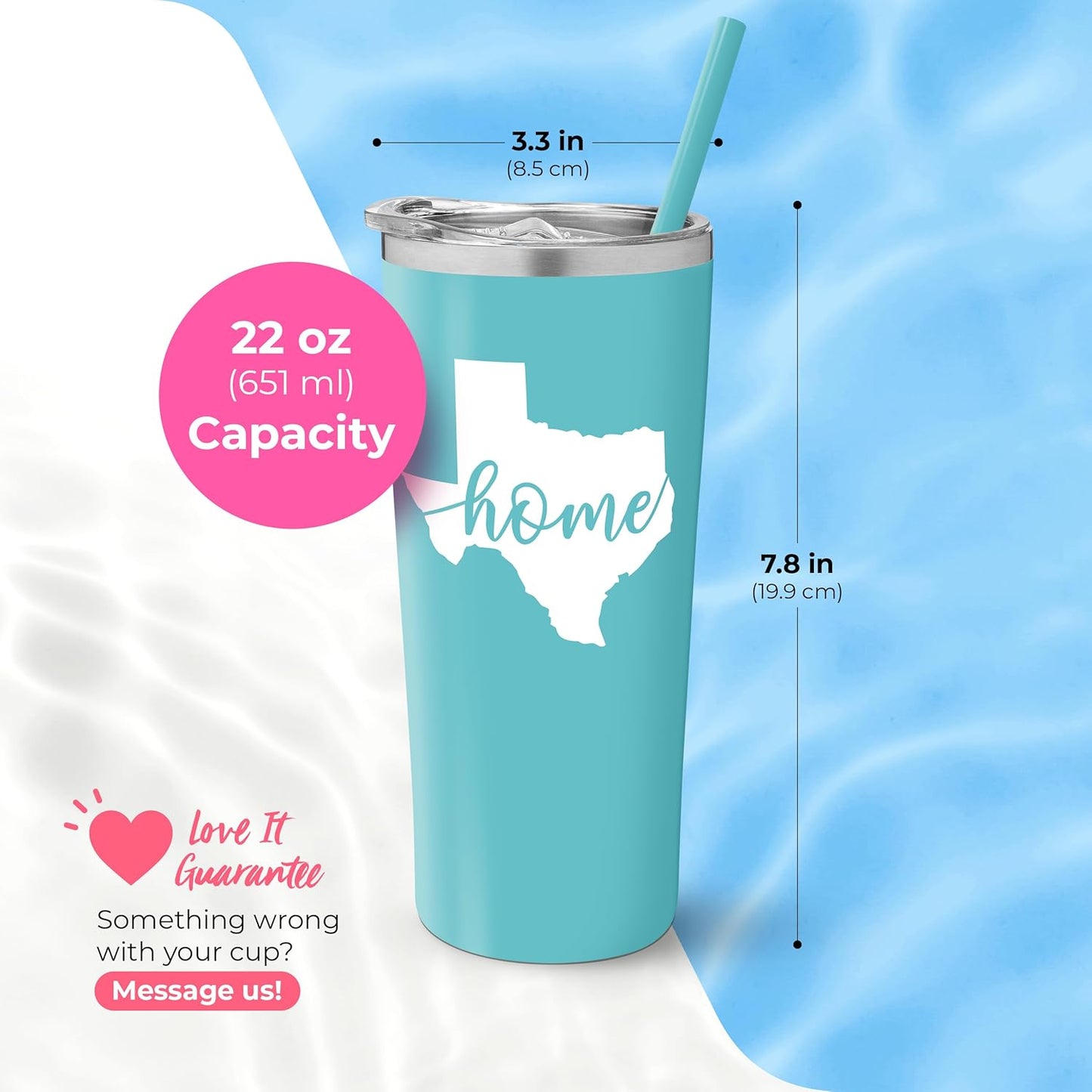 Texas Tumbler for Women - Personalized Vacuum Insulated Stainless Steel Tumbler Cup - Moving Away Mug for Texans - Texas Coffee Travel Mug - Texas Themed Graduation - Gift for Texan - Texan Home Decor