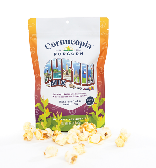 Austin Mix Signature Bag x 12 White Cheddar & Caramel popcorn.