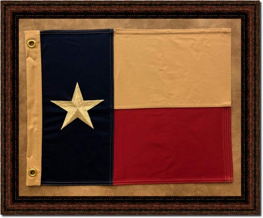 | Texas Flag with Grommets | Framed Historic Texas Flag | 27L X 31W Inches