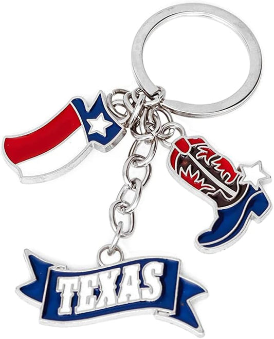 Texas Souvenir Keychain Metalic