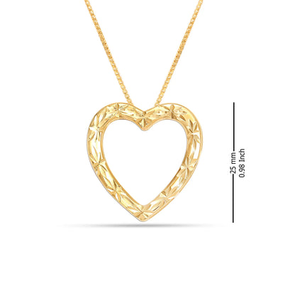 925 Sterling Silver 18K Gold-Plated Diamond-Cut Heart Reversible Necklace for Women and Teen Girls 25MM