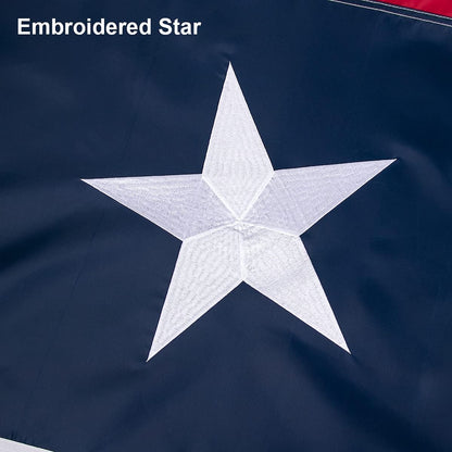 Texas Flag Outdoor - Heavy Duty Nylon Texas State Flags with Embroidered Stars, Sewn Stripes and Brass Grommets