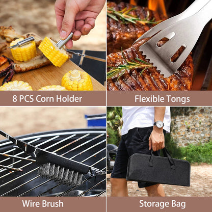 Grill Tools Set,Grill Set,Grilling Utensil Set,Grilling Accessories,Stainless Steel Grill Set, BBQ Kit,Bbq Grill Tools for Outdoor Camping Kitchen,21 Pcs