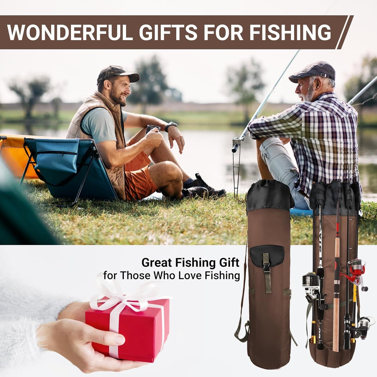 Fishing Rod Bag, Fishing Rod Case Bag with Durable Folding Oxford Fabric, Portab