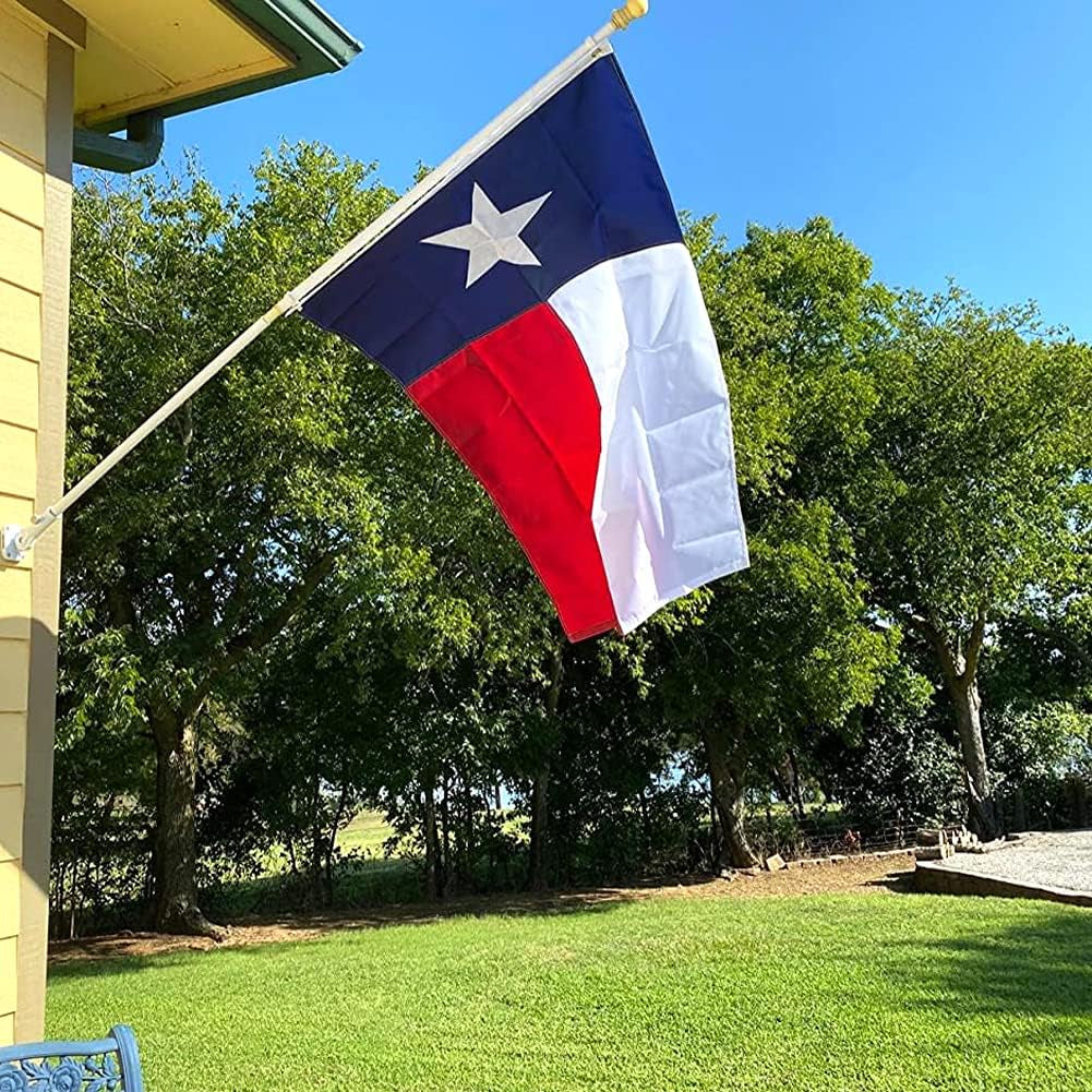 Texas Flag Outdoor - Heavy Duty Nylon Texas State Flags with Embroidered Stars, Sewn Stripes and Brass Grommets