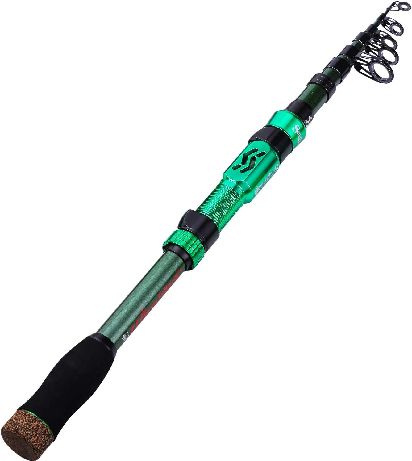 Telescopic Fishing Rod - 24 Ton Carbon Fiber,Cnc Machined Reel Seat, Comfortable EVA Handle, Travel Fishing Rod for Bass Trout Fishing