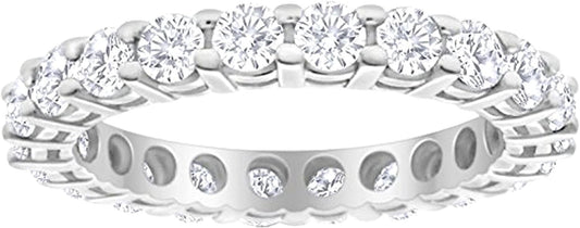 2 Carat (Ctw) 14K White Gold round Diamond Ladies Eternity Wedding Anniversary Stackable Ring Band Value Collection