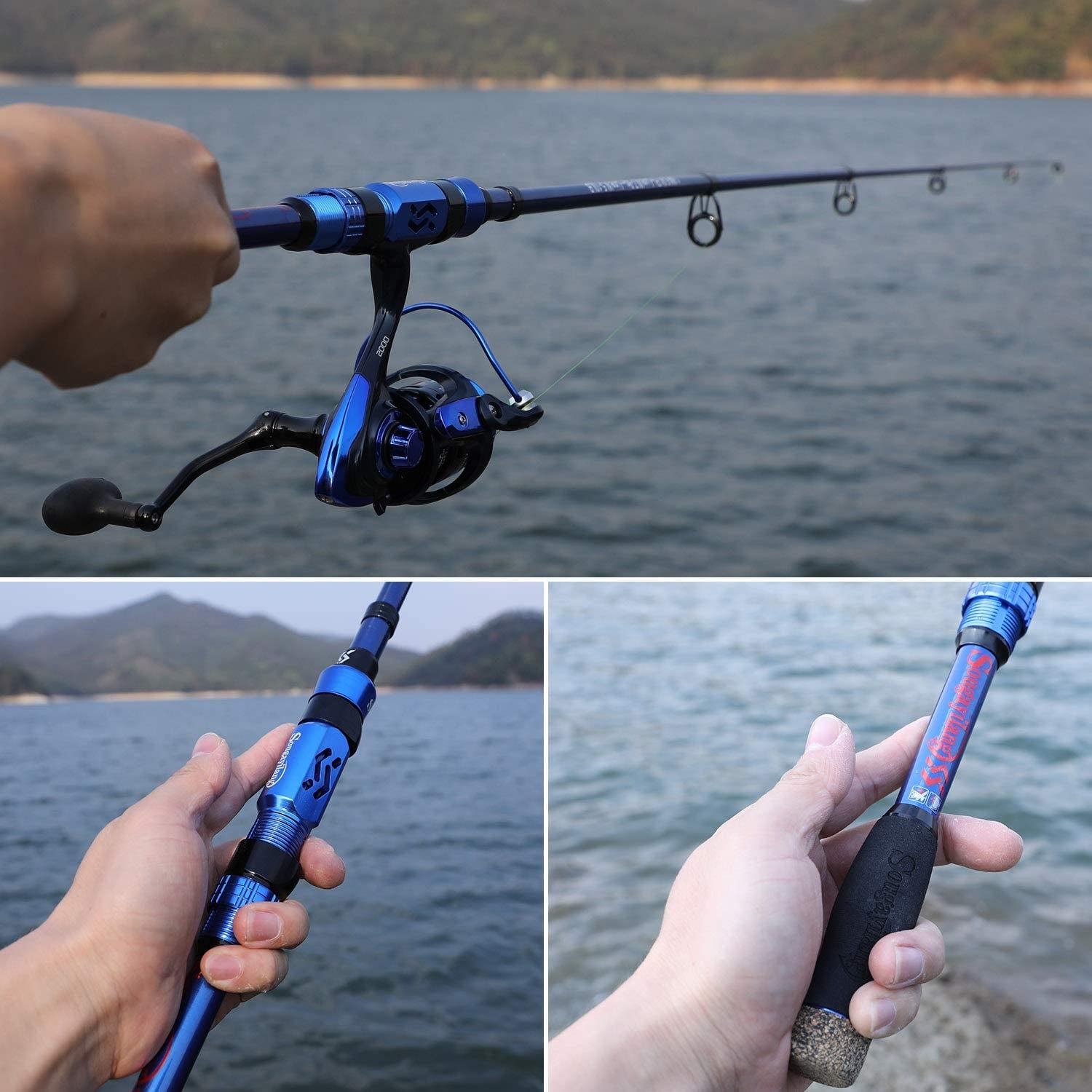 Telescopic Fishing Rod - 24 Ton Carbon Fiber,Cnc Machined Reel Seat, Comfortable EVA Handle, Travel Fishing Rod for Bass Trout Fishing